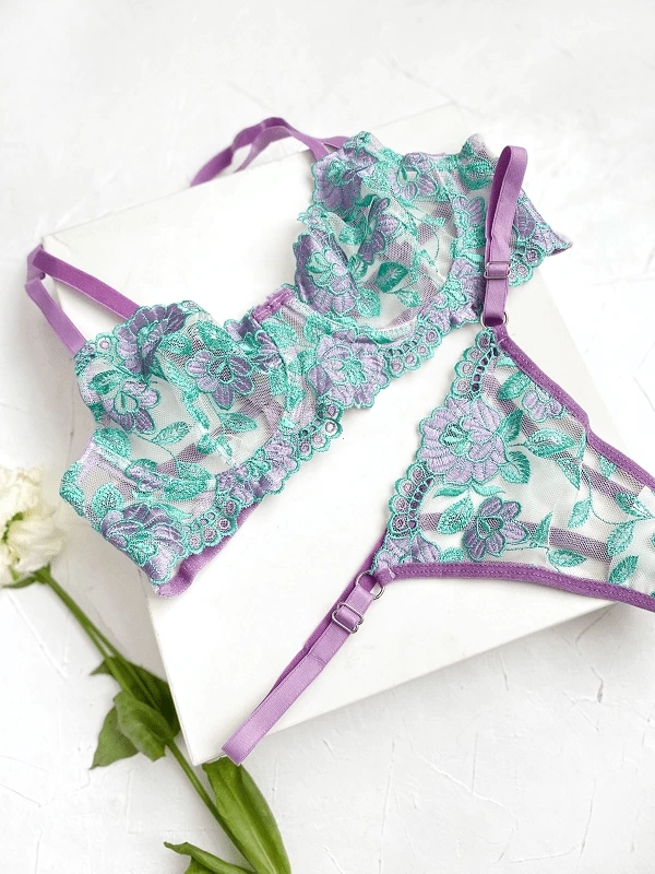 Cicek Islemeli Sutyen Takim 42297885