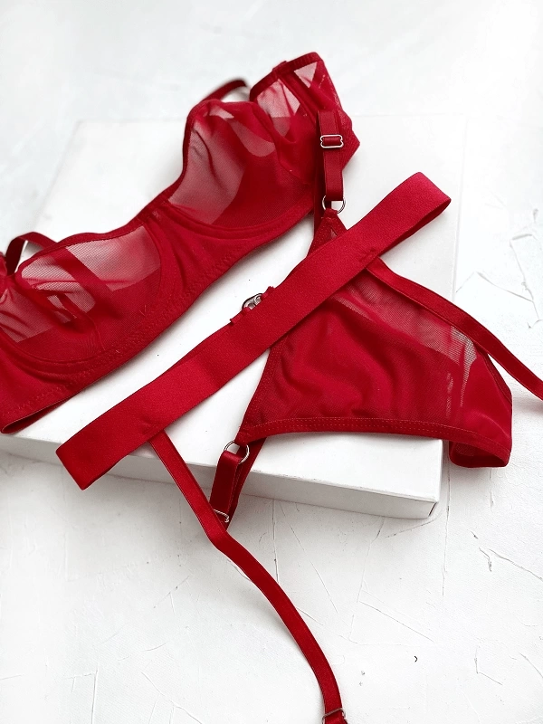 Halka Detayli Sutyen Takim Bacak Aparatli Jartiyer Kombin 69212256