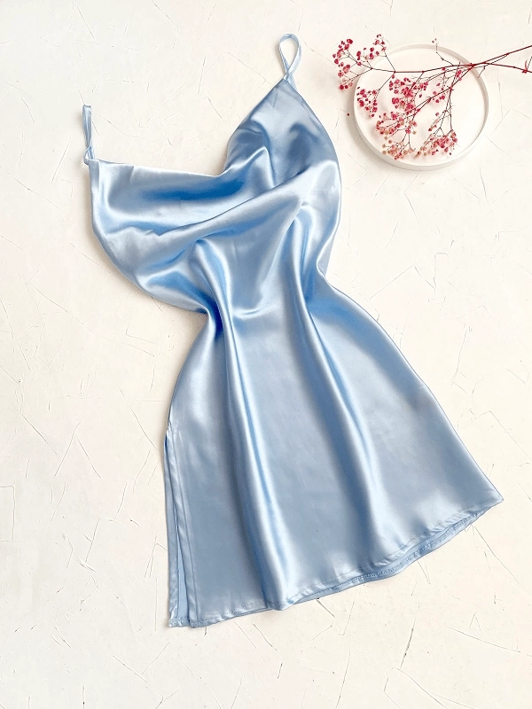 Yirtmacli Degaje Yaka Saten Gecelik 89335477 Yirtmacli Degaje Yaka Saten Gecelik 89335477